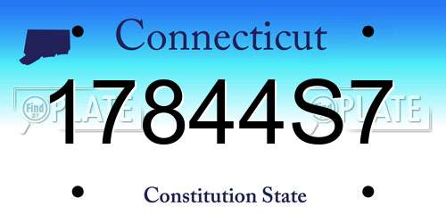 17844S7 Connecticut License Plate