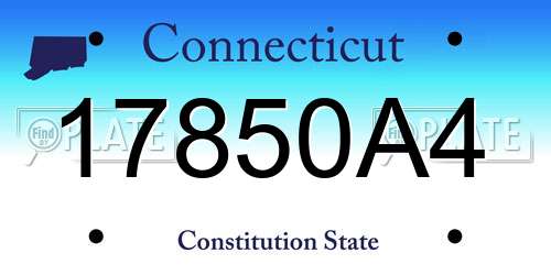 17850A4 Connecticut License Plate