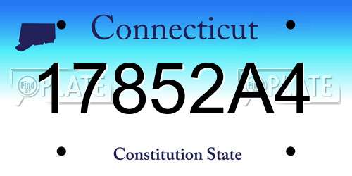17852A4 Connecticut License Plate