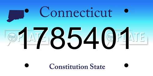 1785401 Connecticut License Plate