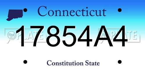 17854A4 Connecticut License Plate
