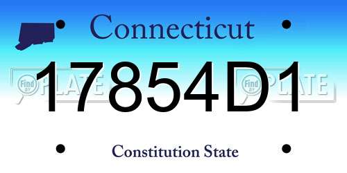 17854D1 Connecticut License Plate