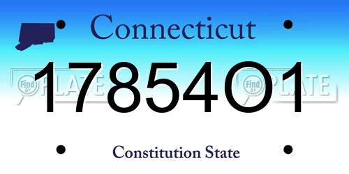 17854O1 Connecticut License Plate