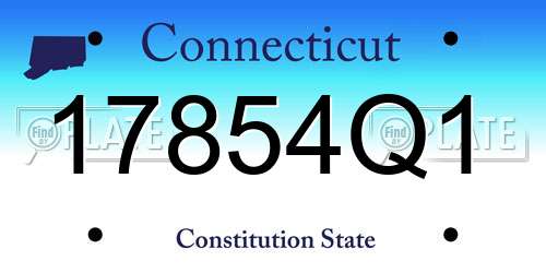 17854Q1 Connecticut License Plate