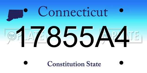 17855A4 Connecticut License Plate