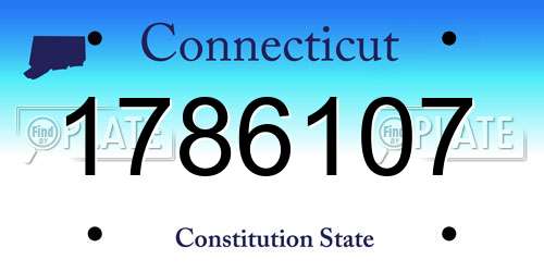 1786107 Connecticut License Plate