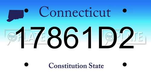 17861D2 Connecticut License Plate