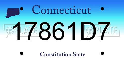 17861D7 Connecticut License Plate