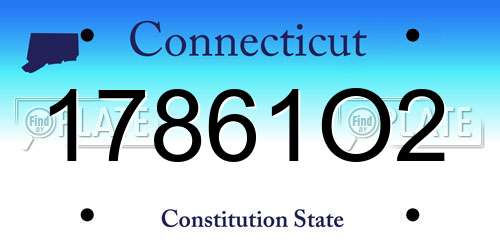 17861O2 Connecticut License Plate