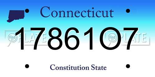 17861O7 Connecticut License Plate