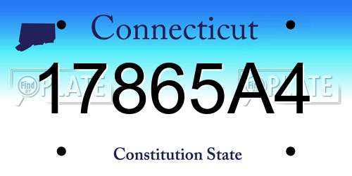 17865A4 Connecticut License Plate