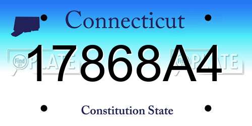 17868A4 Connecticut License Plate