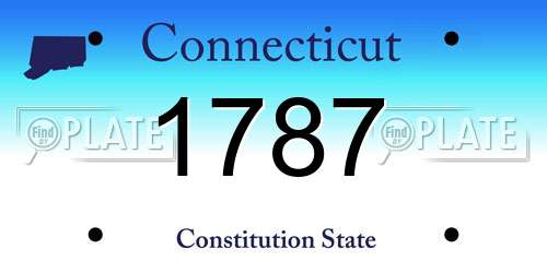 1787 Connecticut License Plate