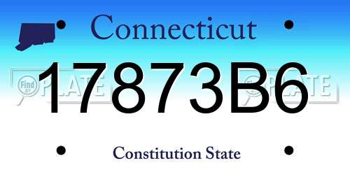 17873B6 Connecticut License Plate
