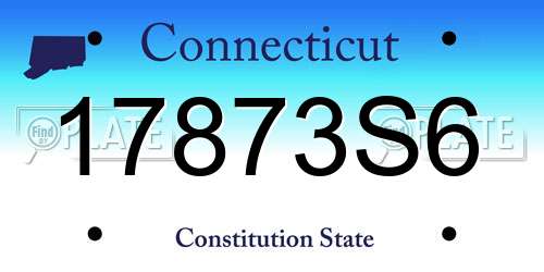 17873S6 Connecticut License Plate
