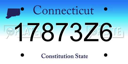 17873Z6 Connecticut License Plate