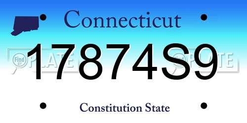 17874S9 Connecticut License Plate
