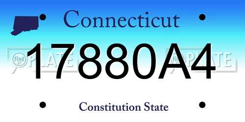 17880A4 Connecticut License Plate