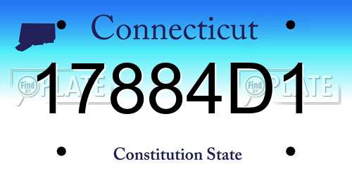 17884D1 Connecticut License Plate