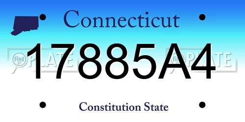 17885A4 Connecticut License Plate
