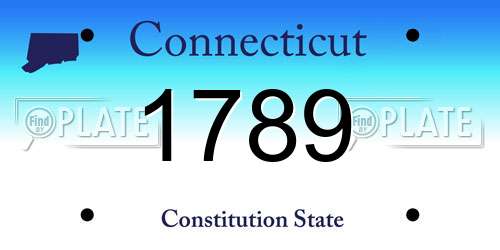 1789 Connecticut License Plate