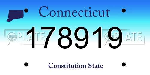 178919 Connecticut License Plate