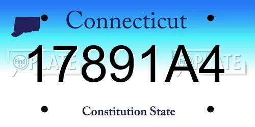 17891A4 Connecticut License Plate