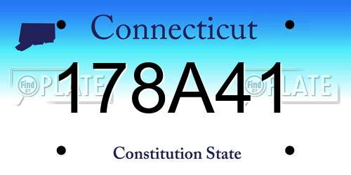 178A41 Connecticut License Plate