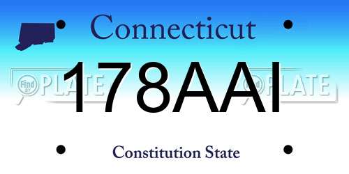 178AAI Connecticut License Plate
