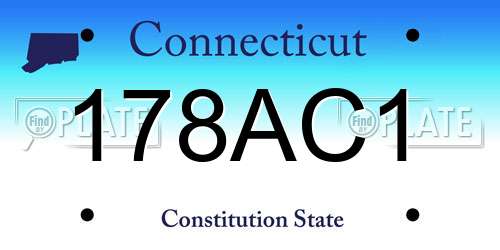 178AC1 Connecticut License Plate