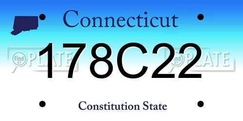 178C22 Connecticut License Plate