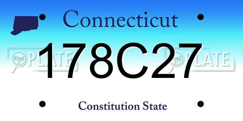 178C27 Connecticut License Plate