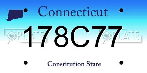 178C77 Connecticut License Plate