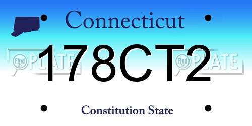 178CT2 Connecticut License Plate