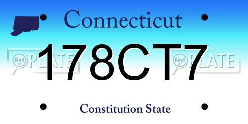 178CT7 Connecticut License Plate