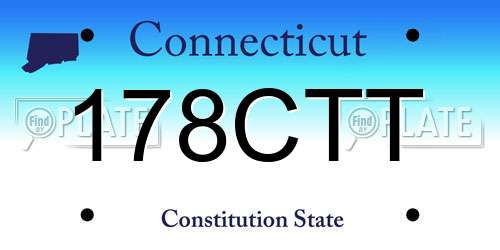 178CTT Connecticut License Plate