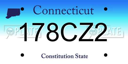 178CZ2 Connecticut License Plate