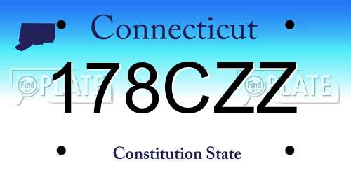 178CZZ Connecticut License Plate