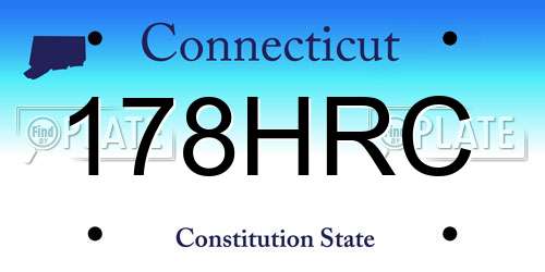 178HRC Connecticut License Plate