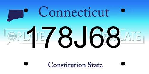 178J68 Connecticut License Plate