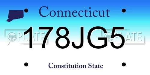 178JG5 Connecticut License Plate