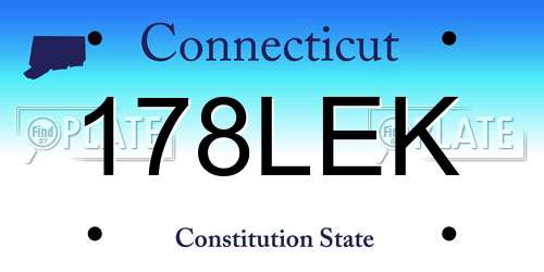 178LEK Connecticut License Plate