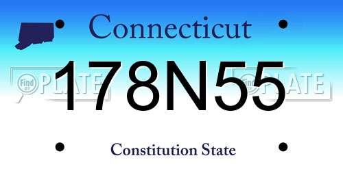 178N55 Connecticut License Plate