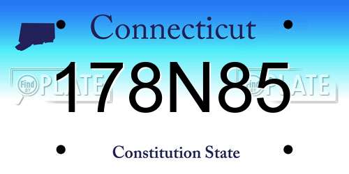 178N85 Connecticut License Plate