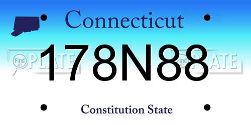 178N88 Connecticut License Plate
