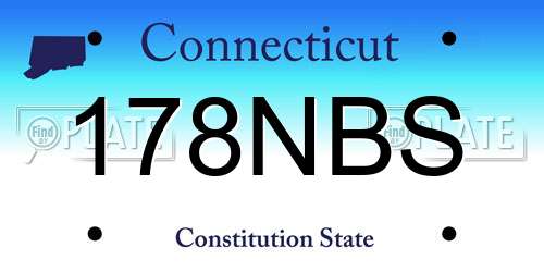178NBS Connecticut License Plate