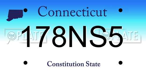 178NS5 Connecticut License Plate