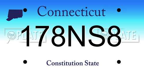 178NS8 Connecticut License Plate