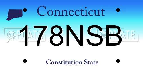 178NSB Connecticut License Plate
