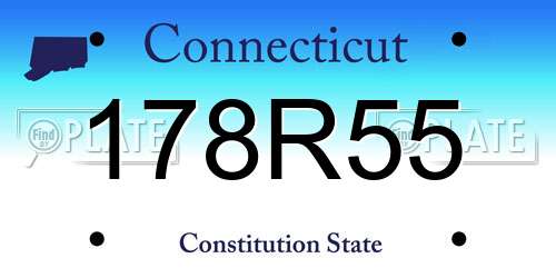 178R55 Connecticut License Plate